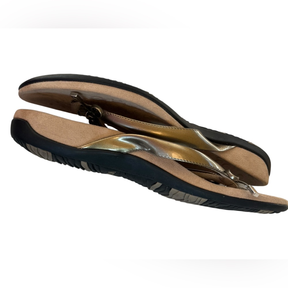 Vionic Bella II Gold Bow Toe Post Thong Flip Flop Sandal Comfort Size 10 - Picture 10 of 13